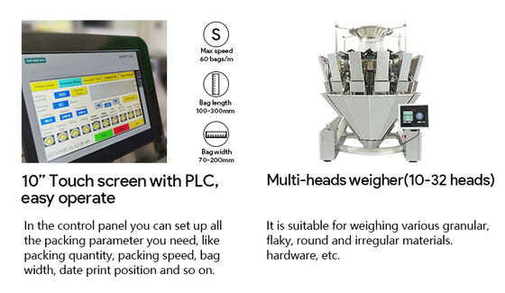 High-Accuracy Automatic Freeze-Dried Fruit Machine Labeling, Sealing, Filling Functions, Vacuum-Sealed Plastic Bags/Pouches